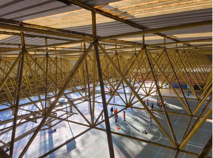 Vista más en detalle de la estructura y la cubierta