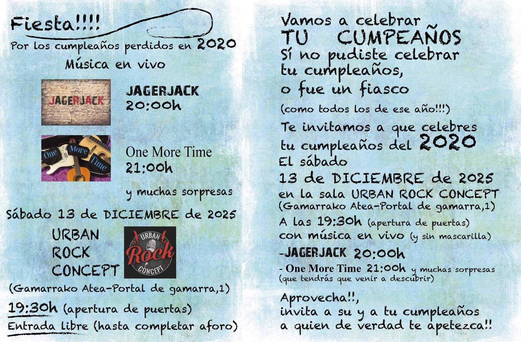 La sala Urban Rock Concept se prepara para celebrar los cumpleaños perdidos