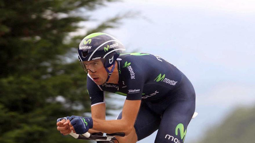 El navarro Imanol Erviti (Movistar Team), en una crono del pasado Tour.