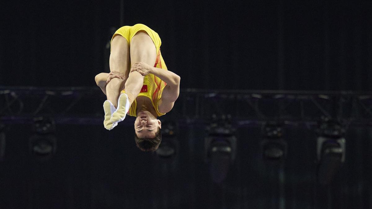 El chino Wang Zisai, oro en trampolín individual masculino.