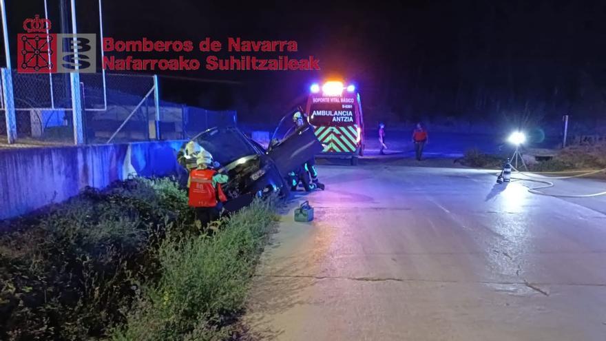 Herido un hombre de 61 años en una salida de vía en Murieta