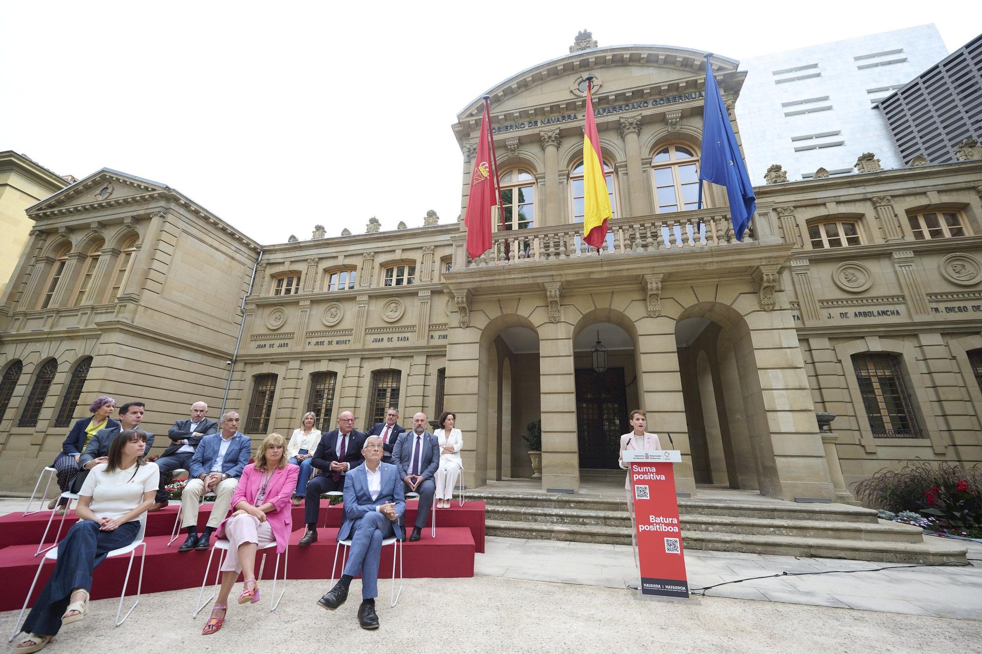 Rueda de prensa de María Chivite en la presentación del balance de mitad de legislatura