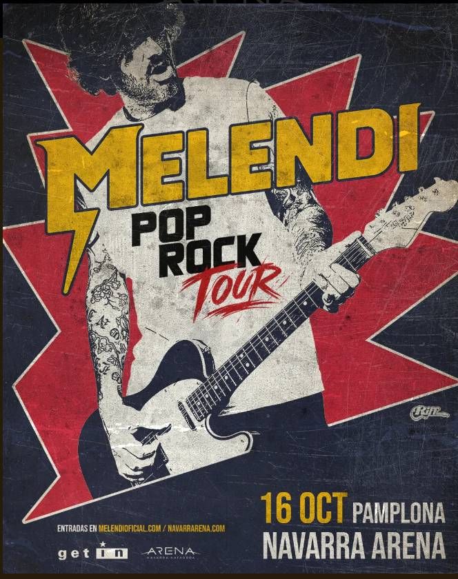 Cartel promocional de la gira de Melendi 'Pop Rock Tour'