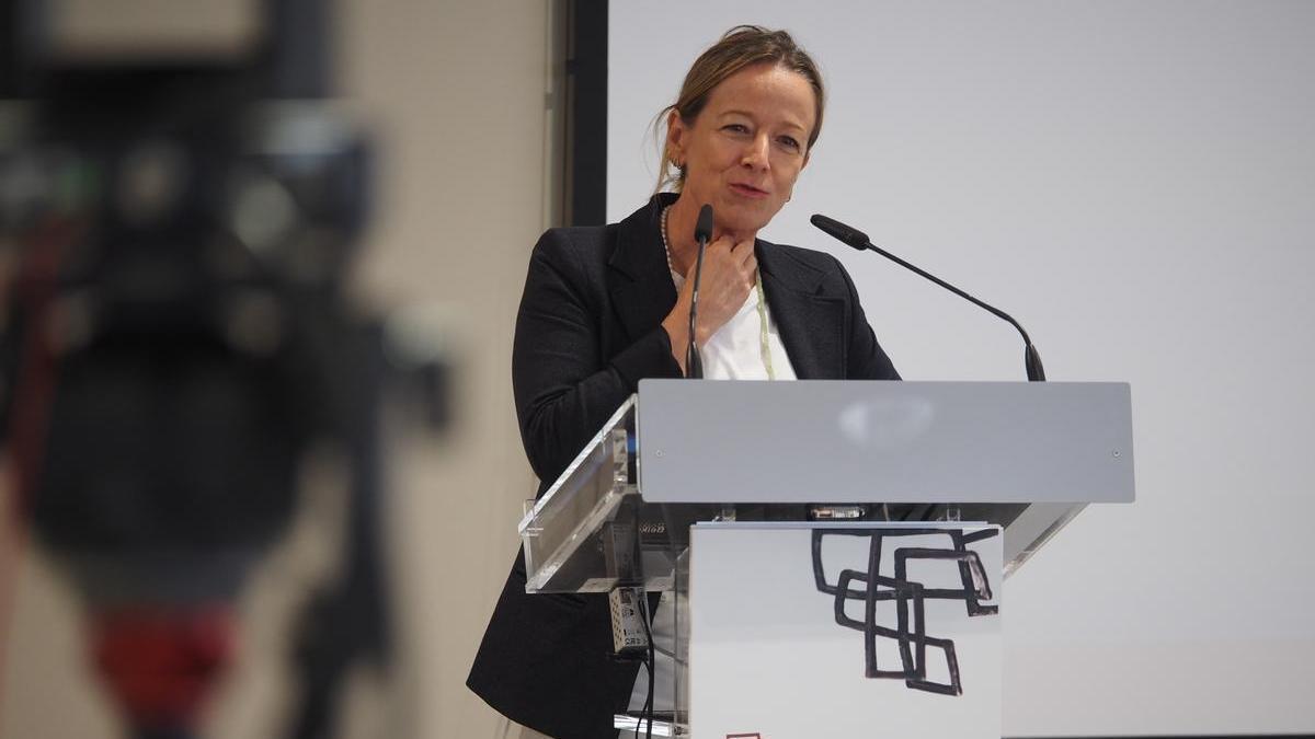 La diputada general de Gipuzkoa, Eider Mendoza, fue la encargada de cerrar el acto con una intervención en la que puso en valor el emprendizaje.