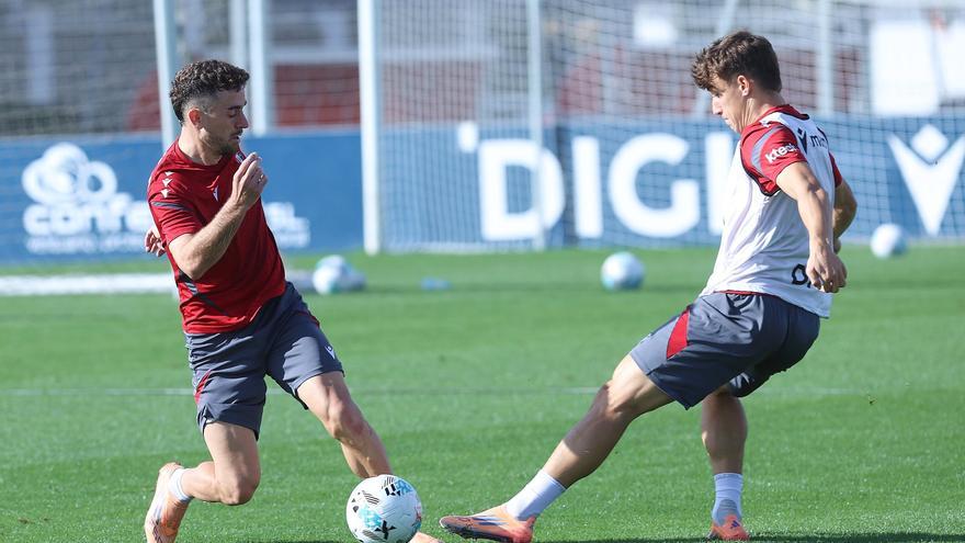 Entrenamiento de Osasuna: sin Juan Cruz ni Rosier y con Aimar en recuperación