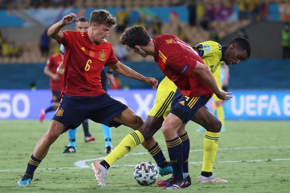 Imágenes del partido España-Suecia de la Eurocopa.