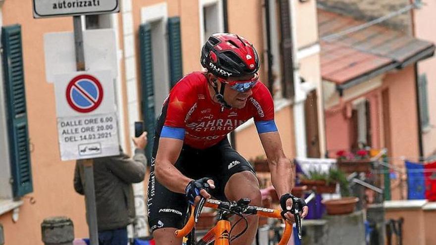 Mikel Landa durante la pasada Tirreno Adriático. Foto: Bettiniphoto/Bahrain