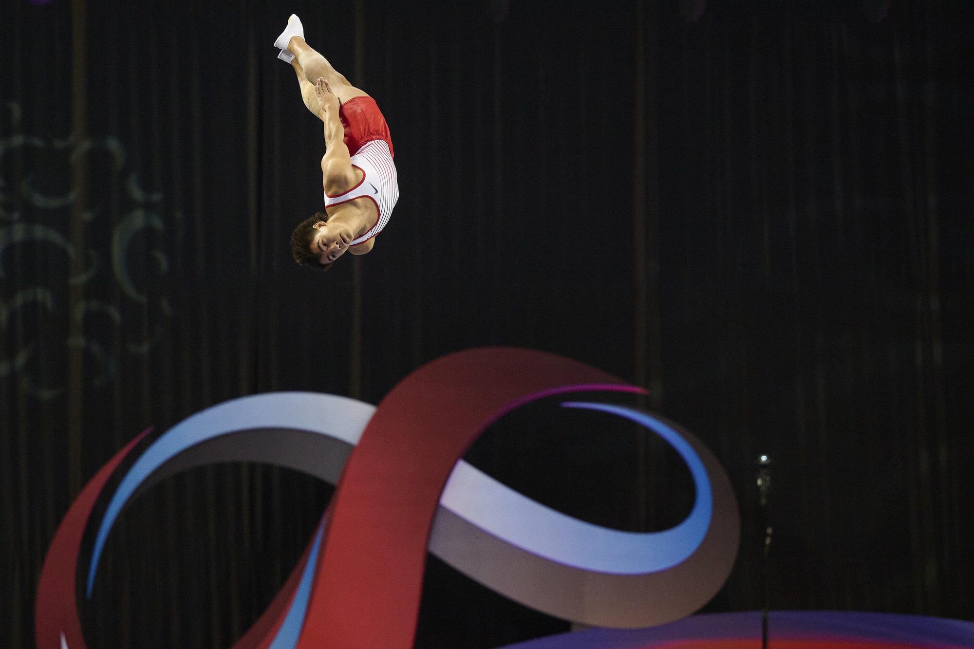 Las fotos más espectaculares del Mundial de gimnasia de trampolín en Pamplona