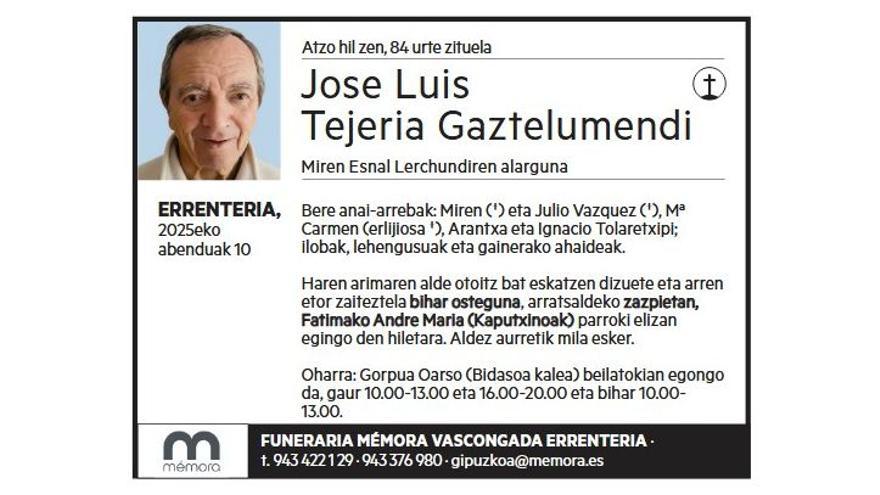 JOSE LUIS TEJERIA GAZTELUMENDI