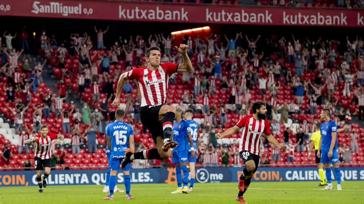Dani Vivian celebra su gol ante el Mallorca en 2021, en lo que fue el primero suyo como rojiblanco