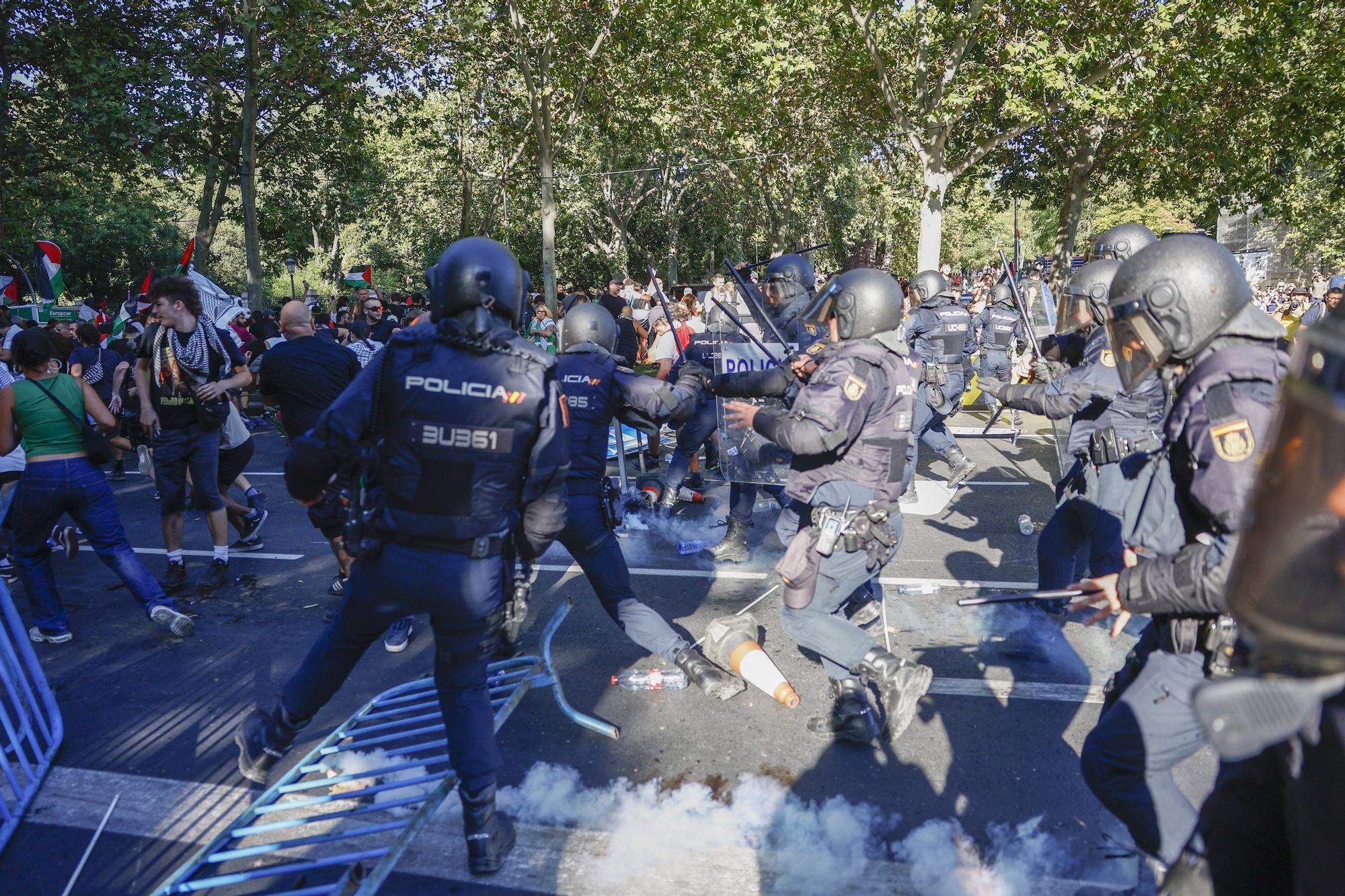 Cargas policiales en Madrid contra los manifestantes propalestina