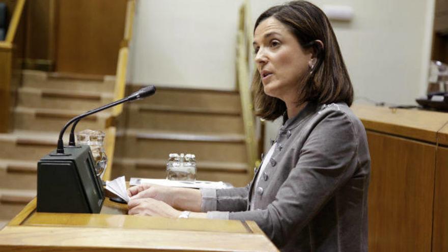Beatriz Artolazabal, durante una intervención en el Parlamento Vasco.
