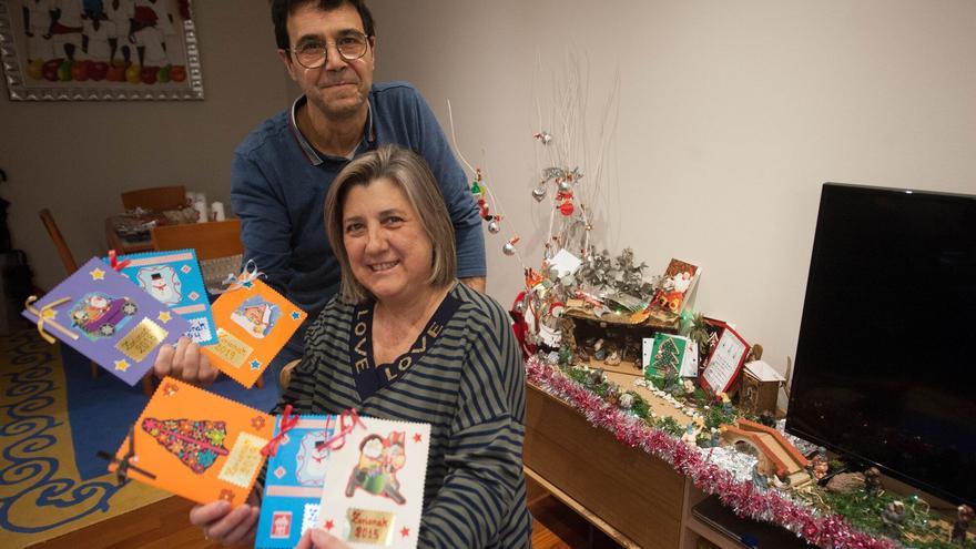 Un matrimonio de Portugalete elabora más de 500 postales cada Navidad