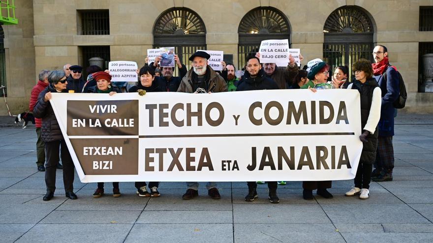Colectivos sociales alertan de que 200 personas duermen en la calle en Pamplona pese a las bajas temperaturas