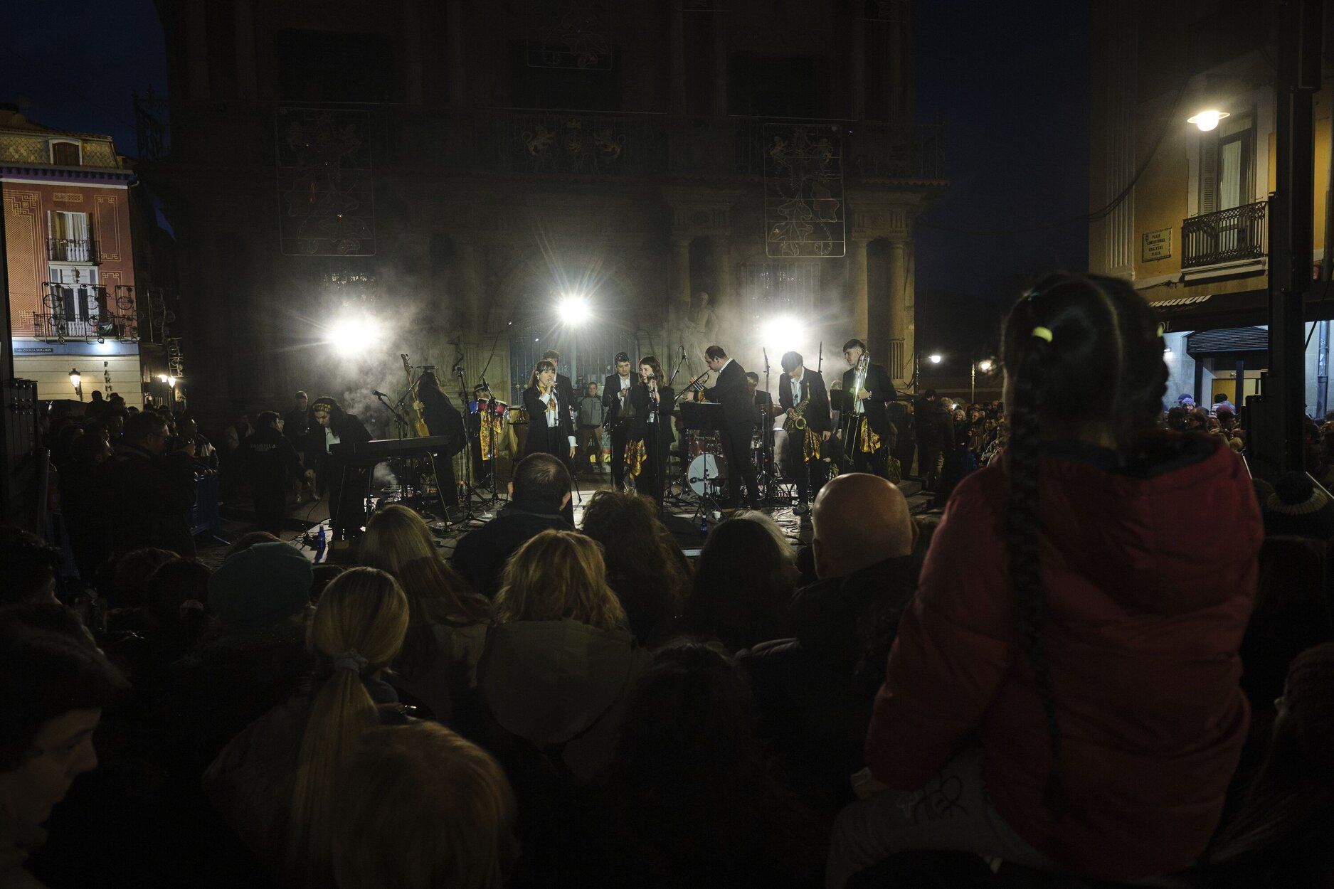 Imagenes del encendido de luces de navidad en Pamplona