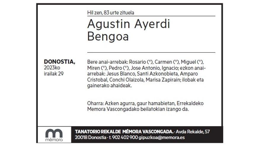 AGUSTIN AYERDI BENGOA