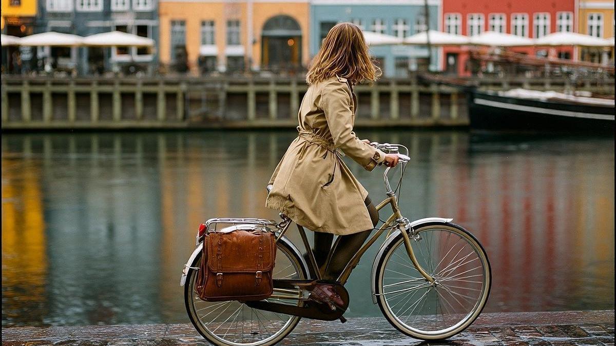 Imagen de archivo de una mujer pedaleando