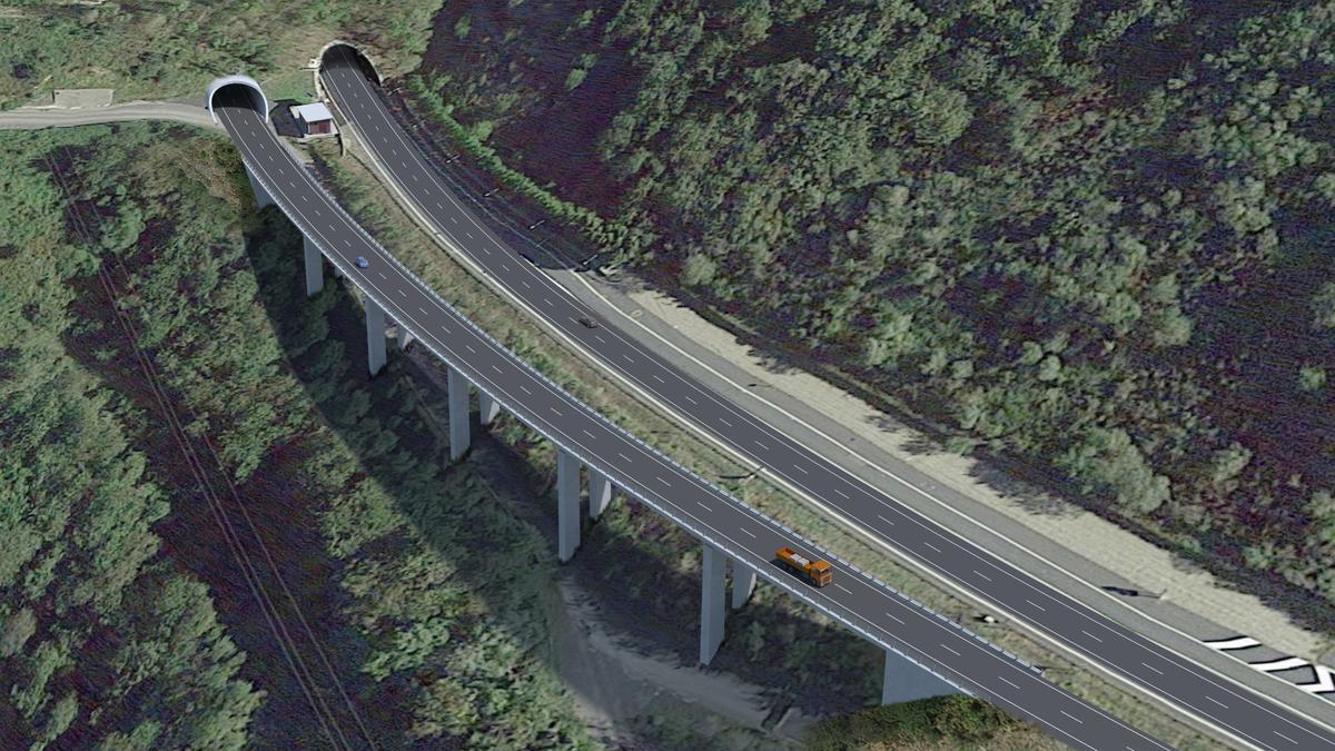 Proyecto del tramo entre los nuevos túneles de Belate y Almandoz.