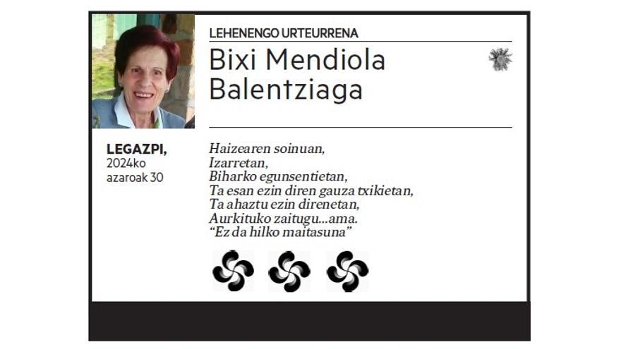 BIXI MENDIOLA BALENTZIAGA