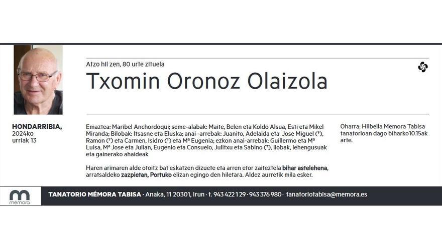 TXOMIN ORONOZ OLAIZOLA