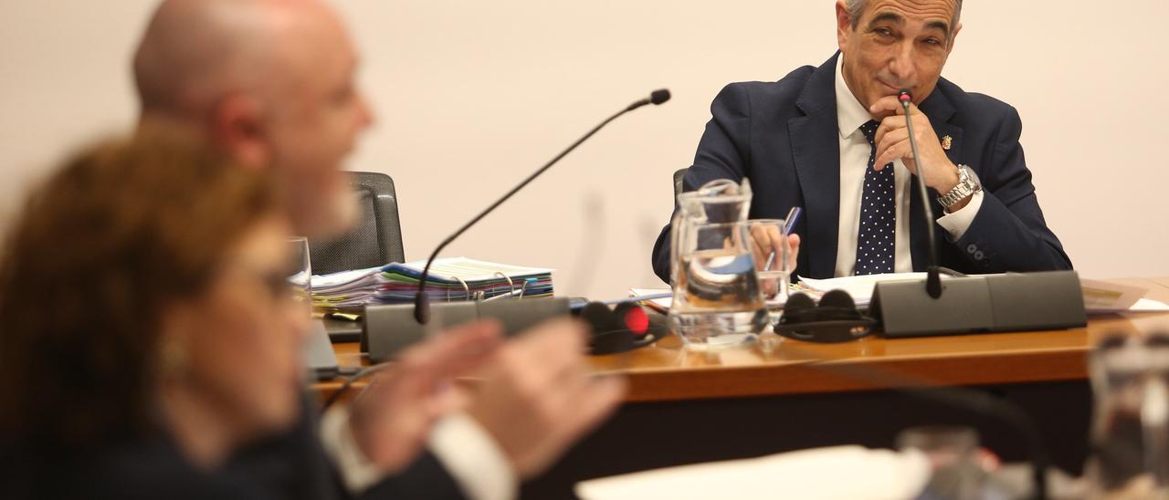 Óscar Chivite, en la comisión de investigación del Parlamento de Navarra sobre Belate