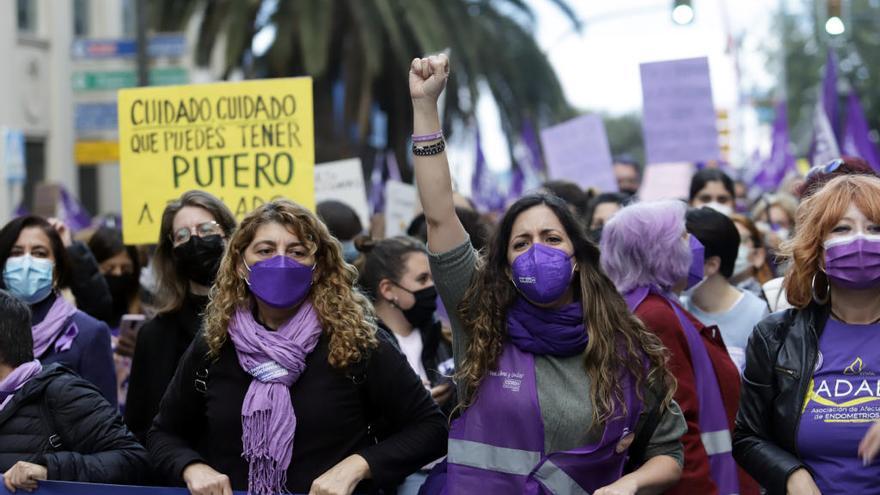 Manifestación feminista del 8-M en Málaga.