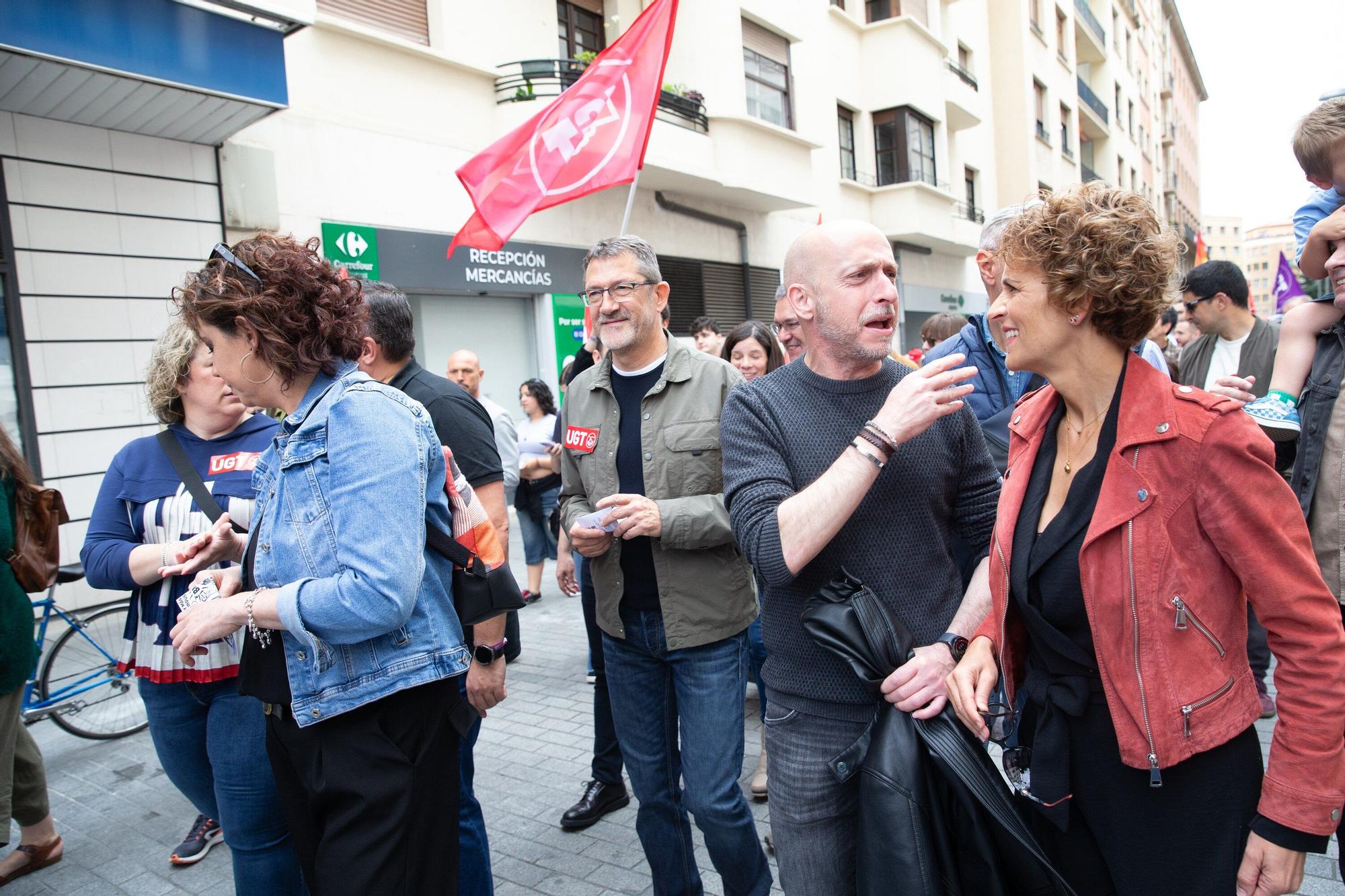 Fotos de la manifestación de UGT y CCOO por el 1 de mayo en Pamplona