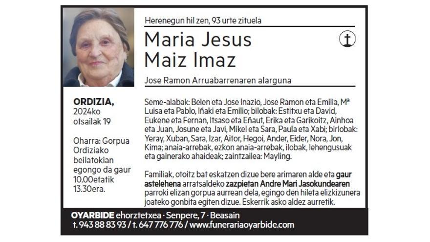 MARIA JESUS MAIZ IMAZ