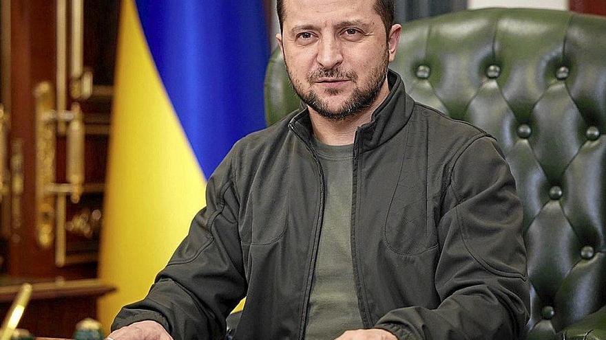 El presiente de Ucrania, en una de sus comparecencias durante la guerra. Foto: Efe