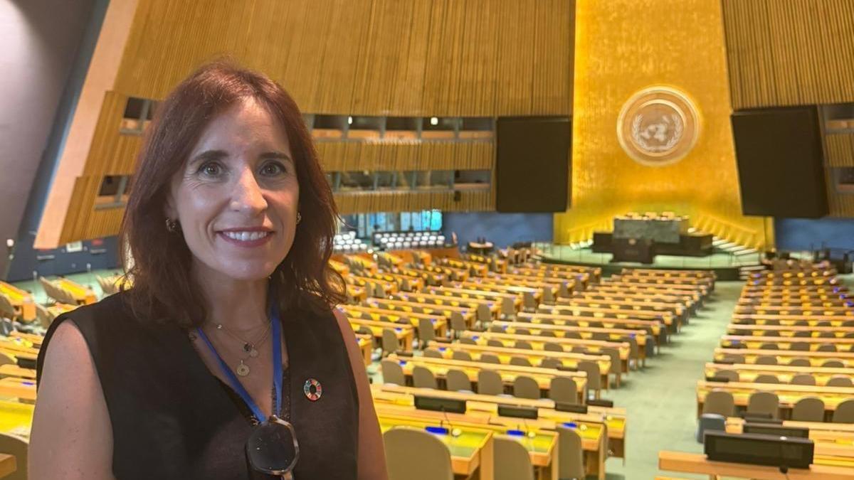 Ixone Soroa en la Asamblea General de las Naciones Unidas, en Nueva York.