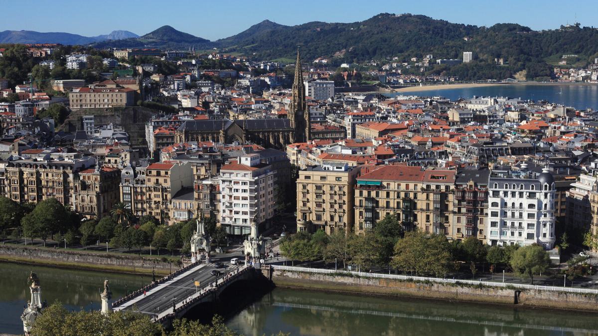 Vista aérea de Donostia.