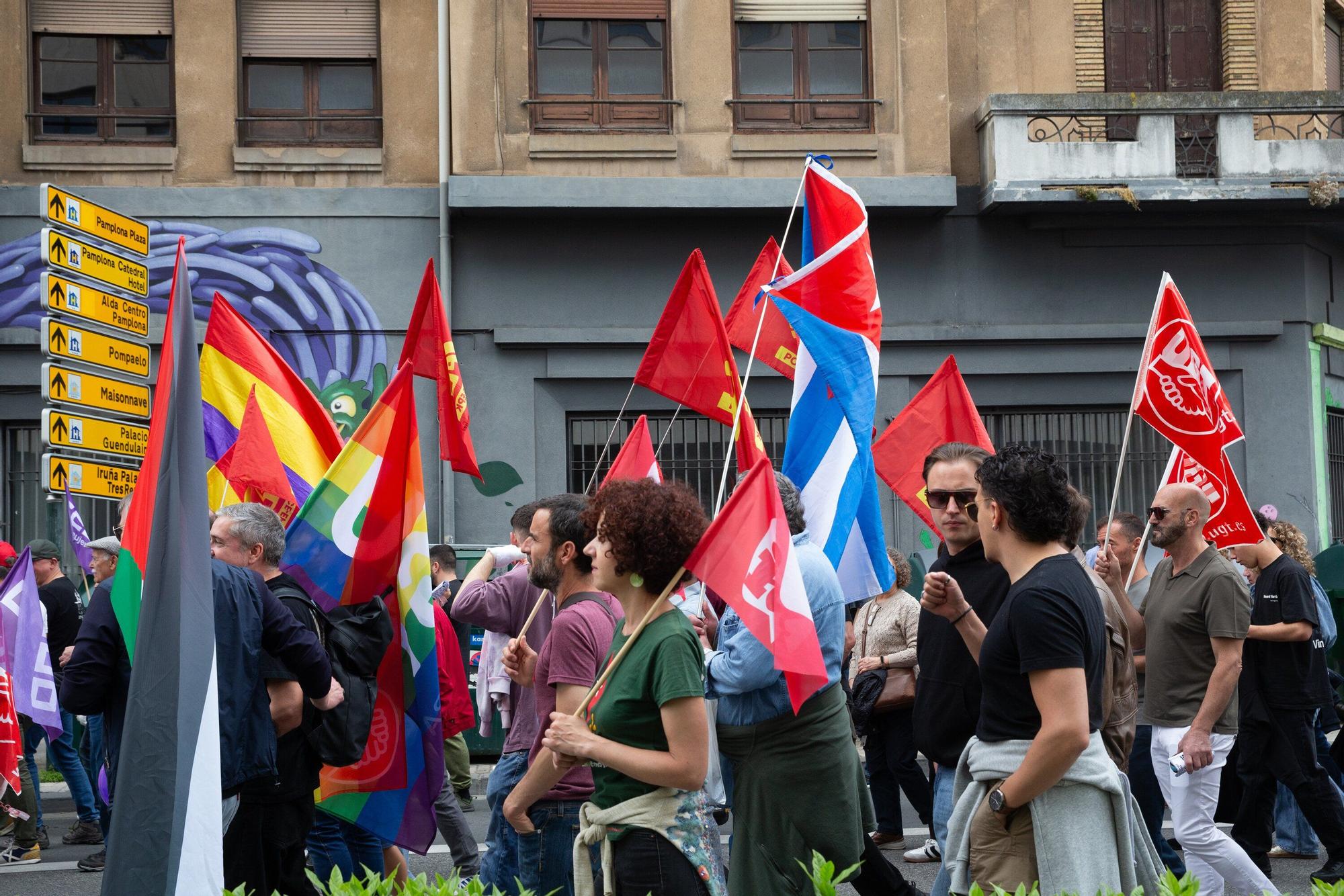 Fotos de la manifestación de UGT y CCOO por el 1 de mayo en Pamplona