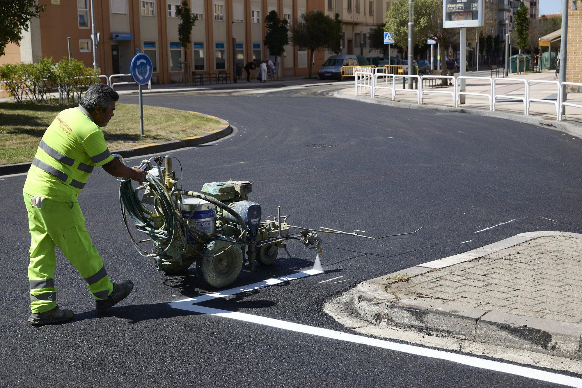 Fotos de las obras en Pamplona, que no descansa ni en verano