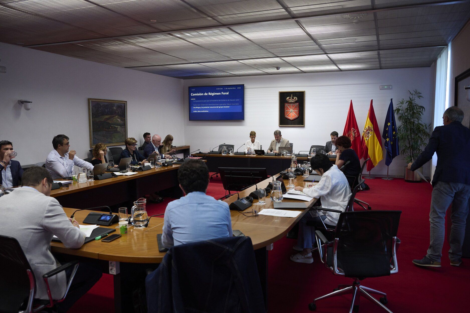 Chivite, en la Comisión de Régimen Foral del Parlamento de Navarra