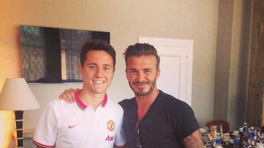 Herrera cuelga una foto con Beckham en Los Angeles