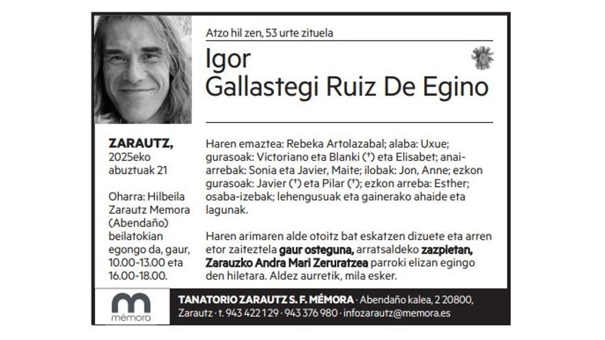 Igor Gallastegi Ruiz De Egino