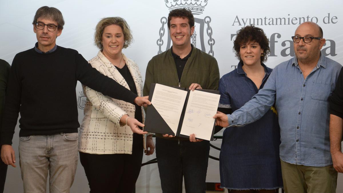 EH Bildu, Geroa Bai, Iniciativa por Tafalla, Contigo-Zurekin y el Partido Socialista de Navarra acuerdan los presupuestos de Tafalla para 2026.