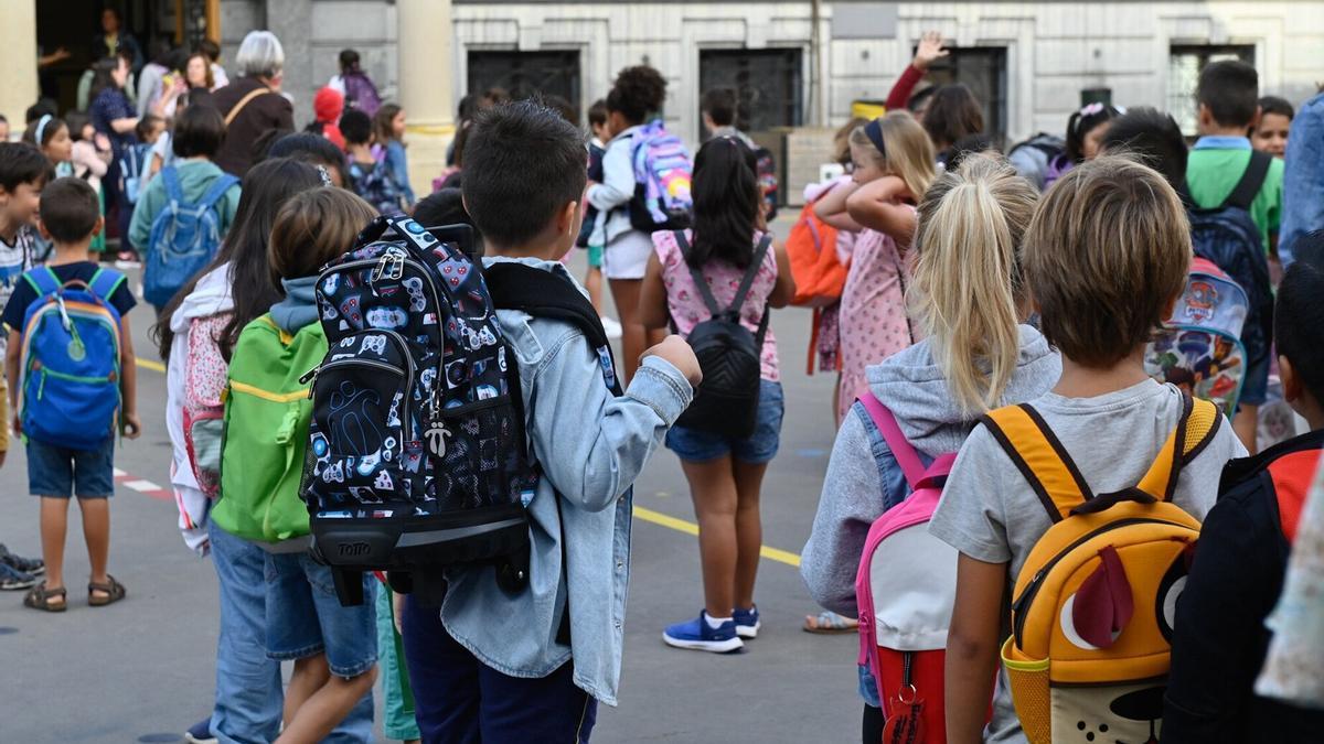 Un grupo de escolares en la vuelta al cole de septiembre del año pasado.