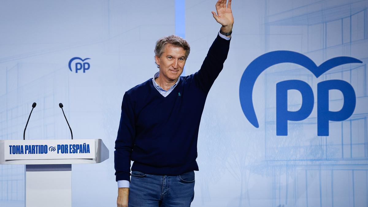 Feijóo, durante el acto en Burgos.