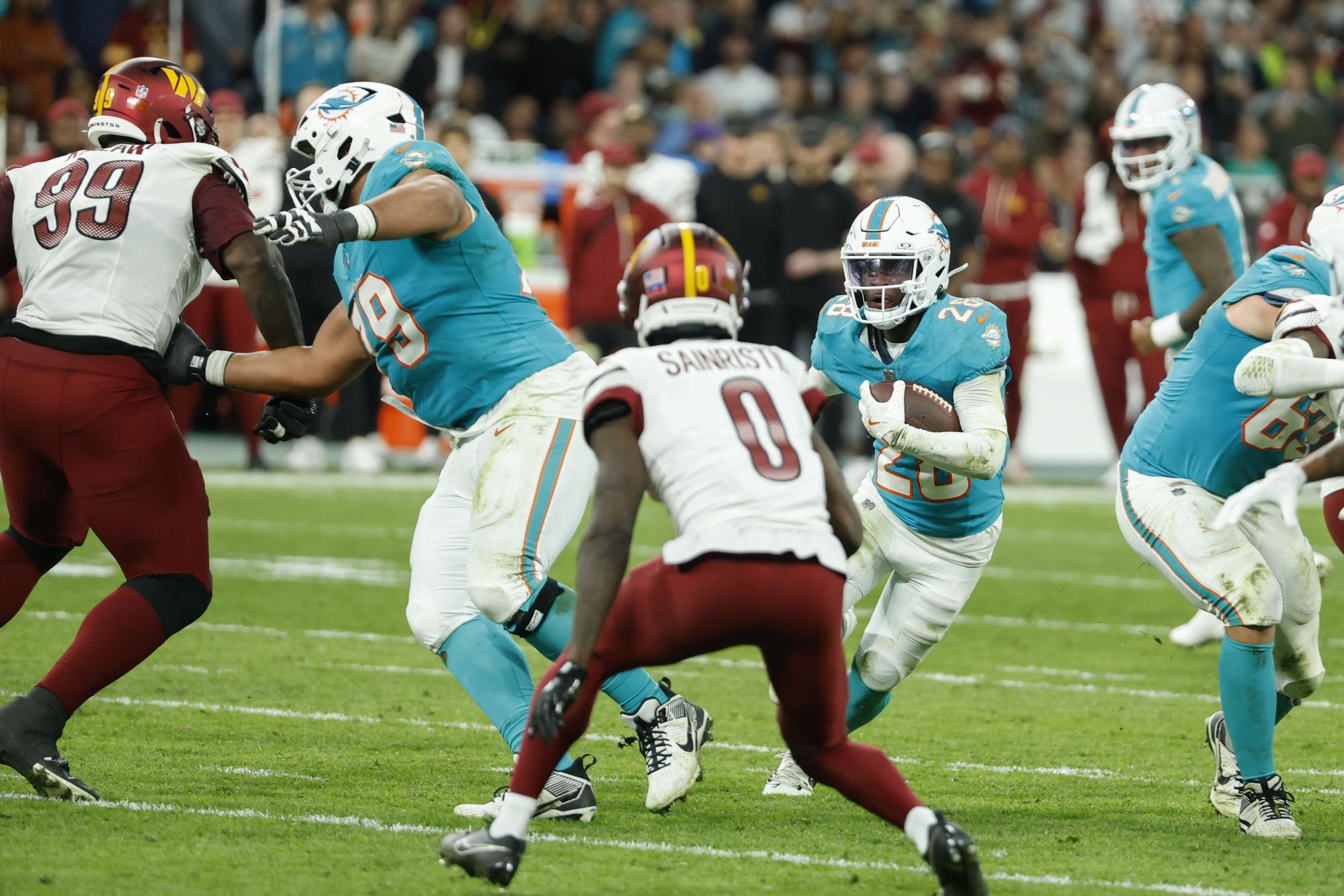 En imágenes: Los Dolphins ganan en la prórroga (16-13) a los Commanders en el histórico primer partido de la NFL en España