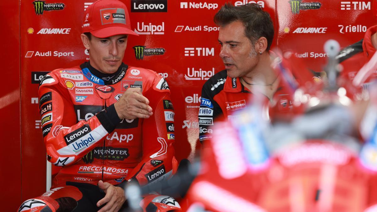 Marc Márquez explica sus sensaciones con la Ducati en el circuito de Mandalika.