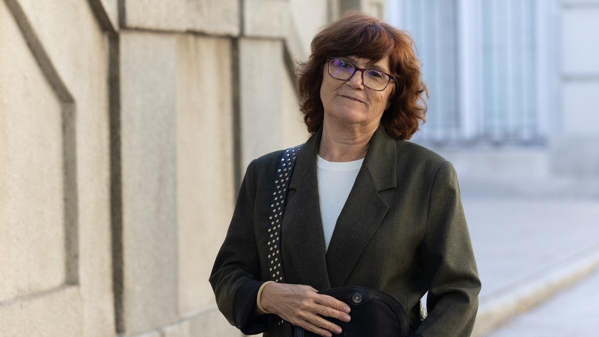 La jefa de prensa de la Fiscalía General del Estado a su llegada este martes al Supremo.