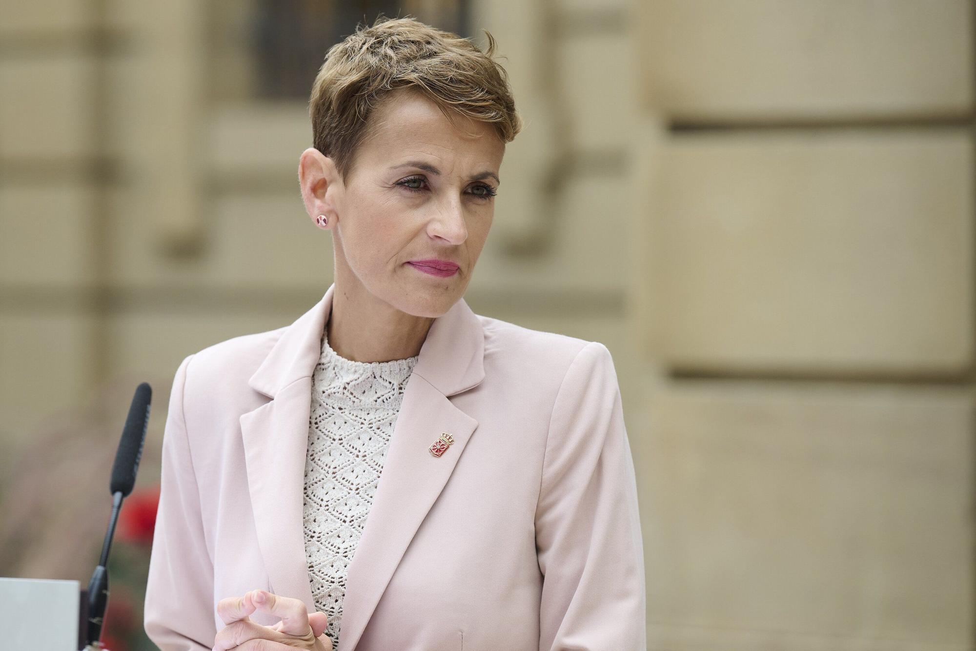 Rueda de prensa de María Chivite en la presentación del balance de mitad de legislatura