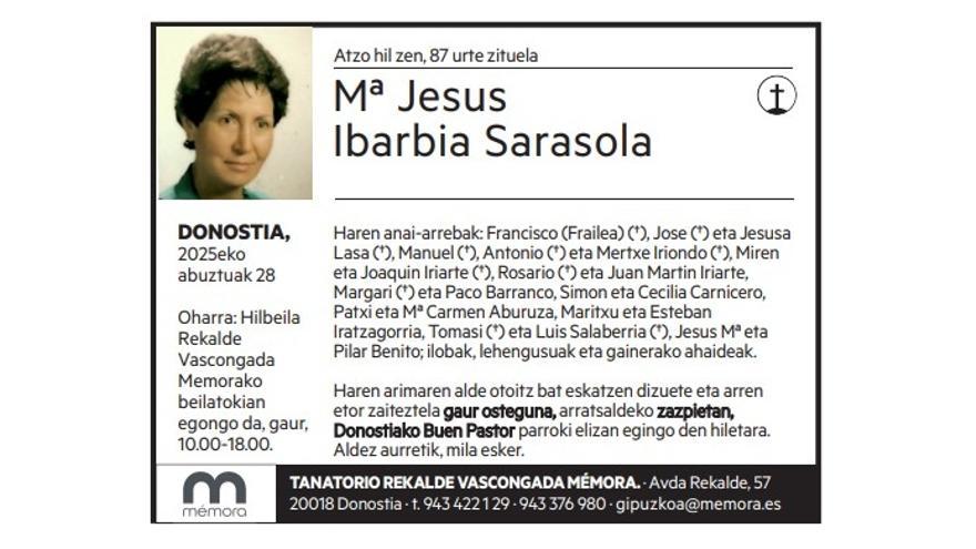 Mª Jesus Ibarbia Sarasola