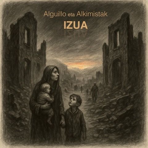 Portada del single &#039;Izua&#039; de Alguillo &amp; Alkimistak.