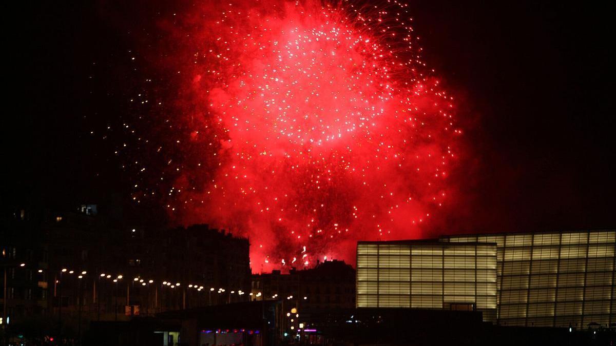 Lanzamiento de la Pirotecnia Zaragozana en la Semana Grande de Donostia en 2013