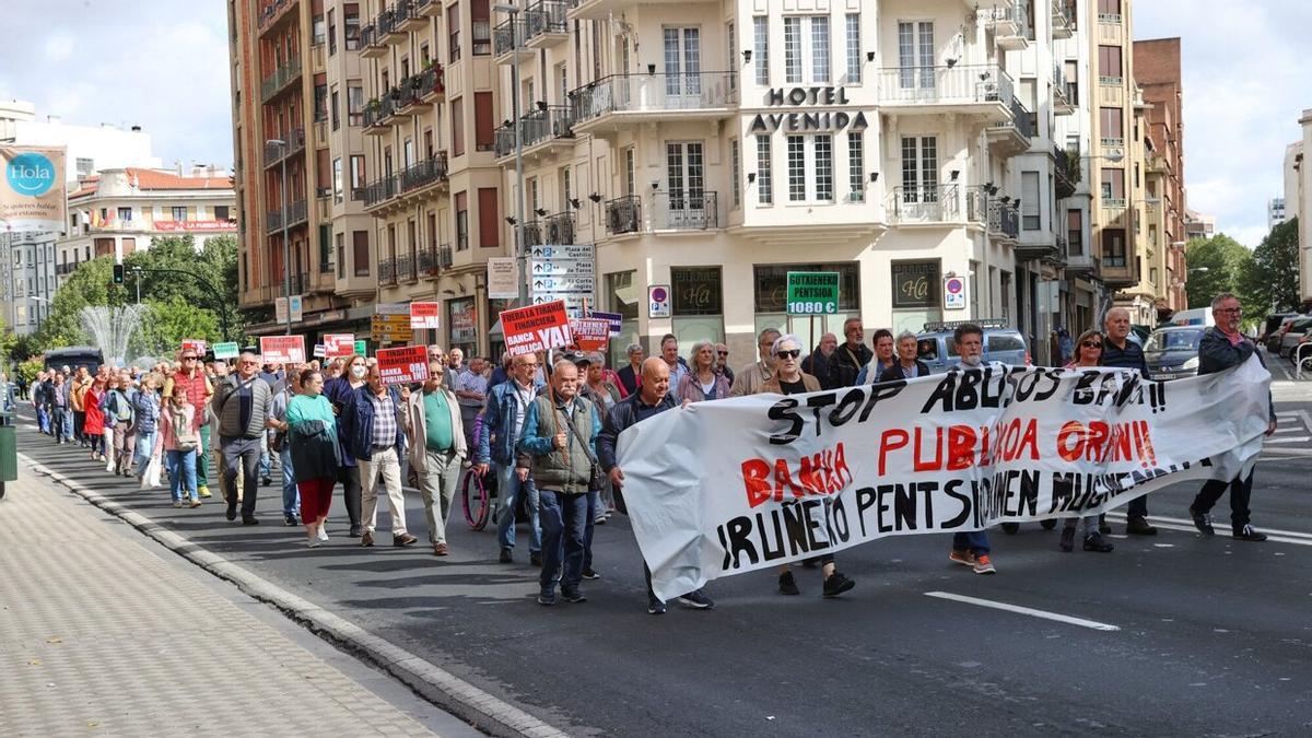 Manifestación de pensionistas en Pamplona, a finales de septiembre.