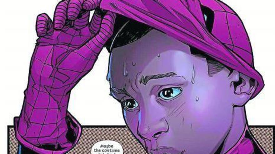 Imágenes del nuevo superhéroe arácnido de cortesía de la editorial MArvel