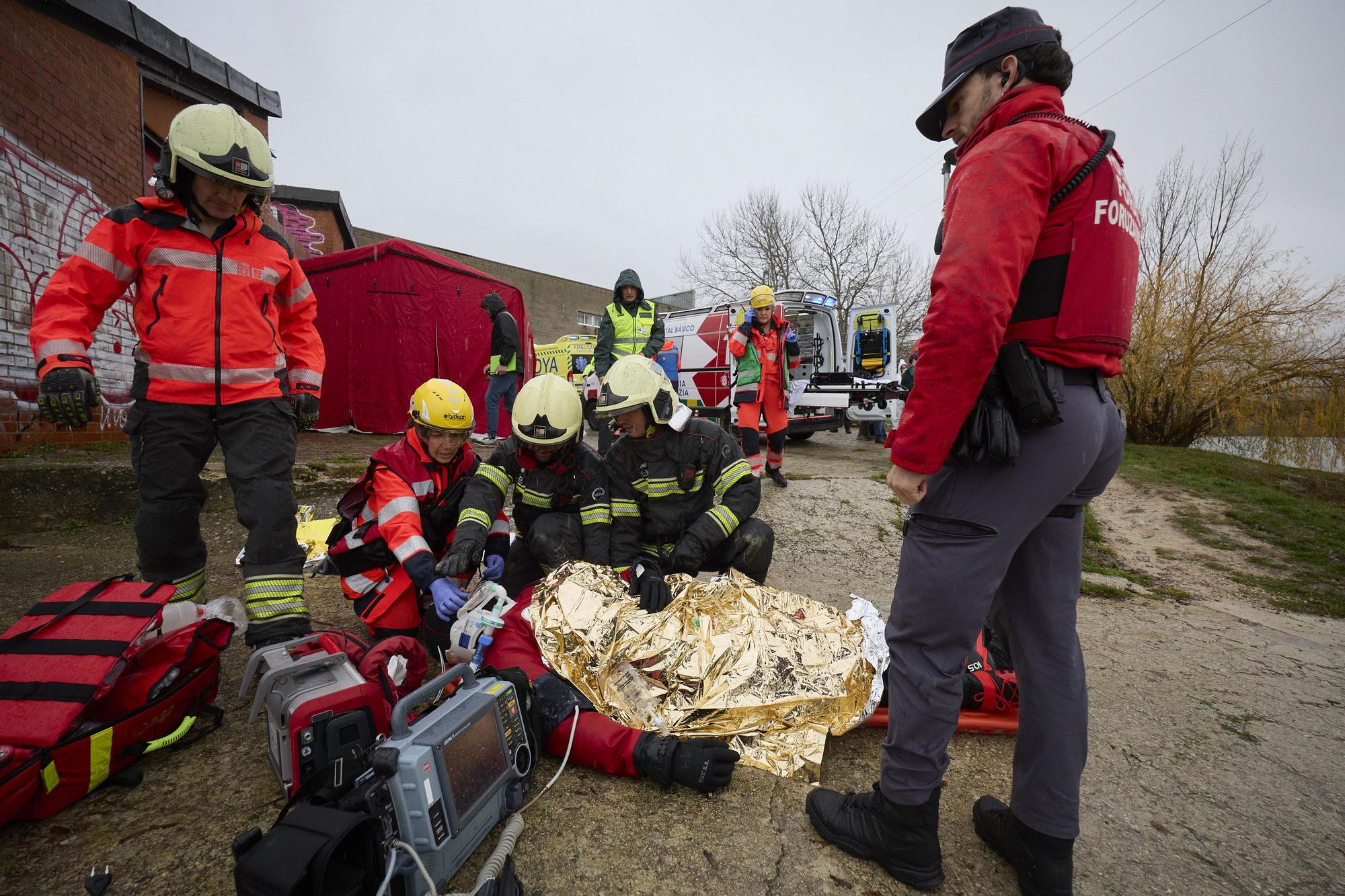Simulacro de accidente aéreo en la Balsa de La Morea