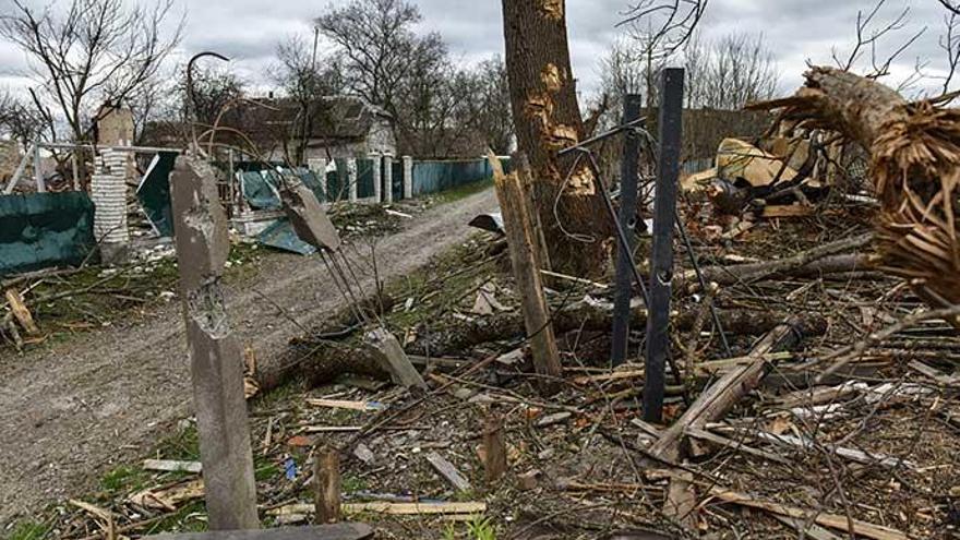 Edificios destruidos cerca de Kiev.